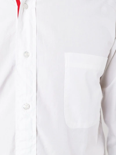 Shop Thom Browne Logo-patch Cotton Shirt In White