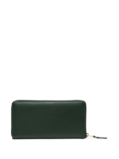 Shop Comme Des Garçons Leather Continental Wallet In Green