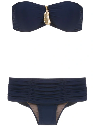 Shop Brigitte Sleeveless Bikini Set In Blue