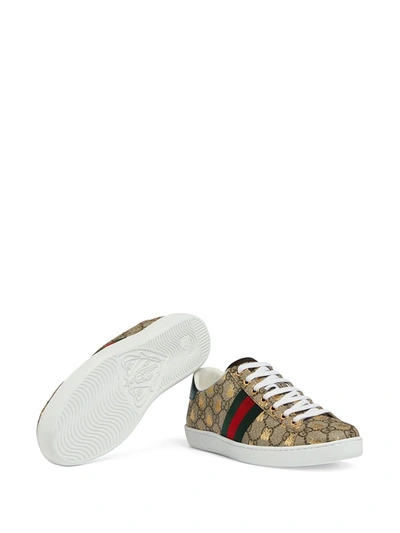 Gucci Ace Gg Supreme Bee-print Monogrammed Sneakers In Beige