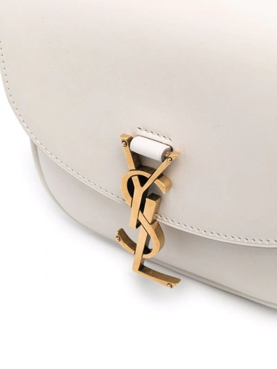 Shop Saint Laurent Kaia Ysl-motif Crossbody Bag In Nude