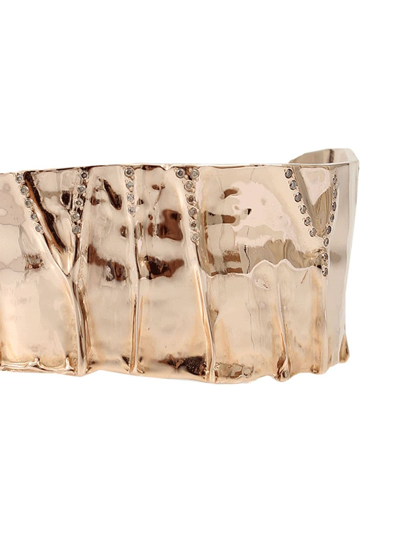 Lucifer Vir Honestus 18kt Rose Gold Diamond Vene Manetta Slim Cuff Bracelet In Pink