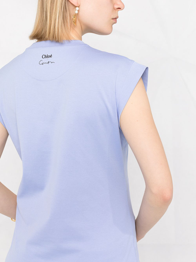 Shop Chloé Slogan-print T-shirt In Blue