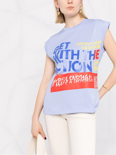 Shop Chloé Slogan-print T-shirt In Blue