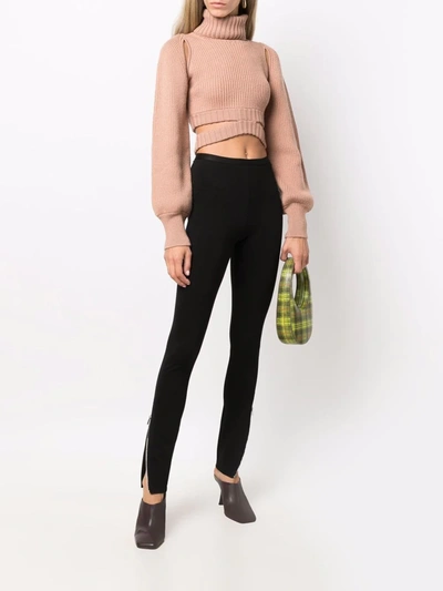 Adamo Ribbed-knit Roll-neck Jumper In Pink