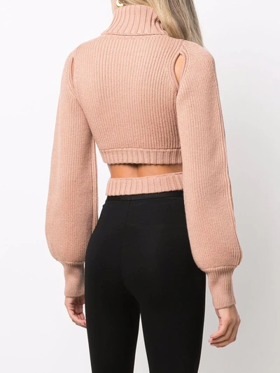 Adamo Ribbed-knit Roll-neck Jumper In Pink