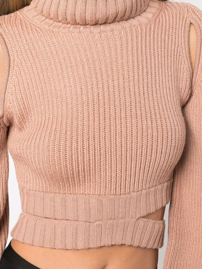 Adamo Ribbed-knit Roll-neck Jumper In Pink