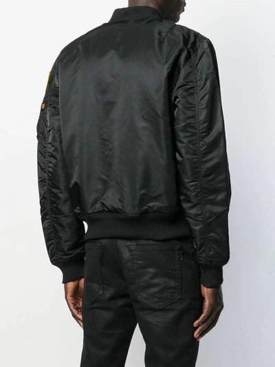 Shop Alpha Industries Nasa Satin Bomber Jacket In Black