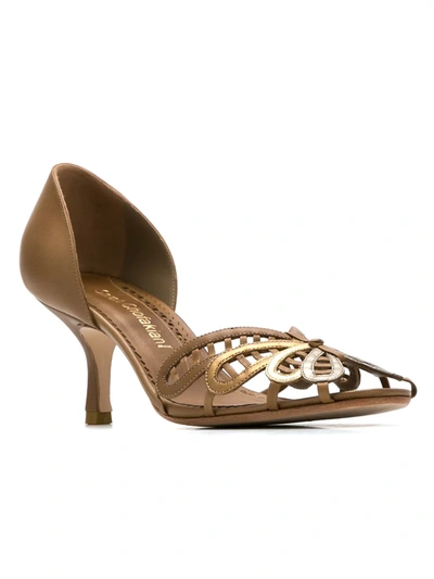 Shop Sarah Chofakian Leather Pumps In Metallic