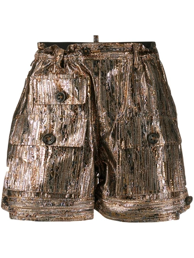 Shop Dsquared2 Metallic Effect Shorts
