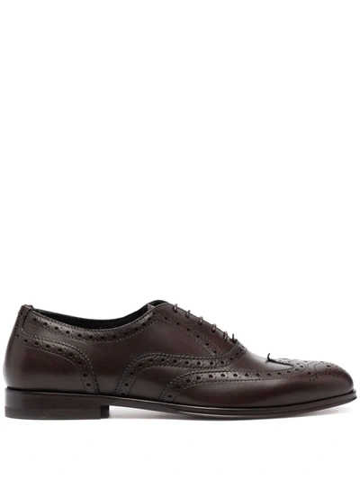 Shop Scarosso Judy Lace-up Leather Brogues In Brown