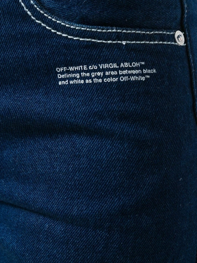 Shop Off-white Flared Logo Jeans In Blue