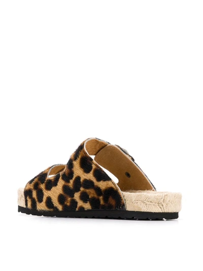 Shop Manebi Leopard-print Sandals In Neutrals