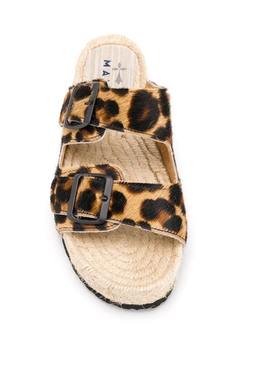 Shop Manebi Leopard-print Sandals In Neutrals