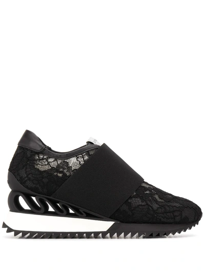 Shop Le Silla Rubel Wave Sneakers In Black