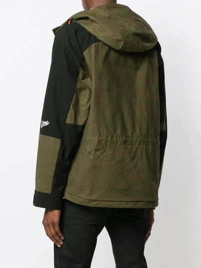 Shop Readymade Hooded Panelled Coat In Green
