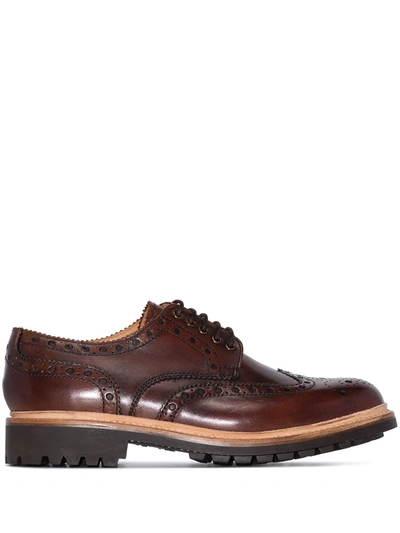 Shop Grenson Archie Leather Brogues In Brown