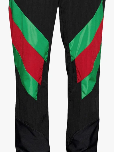 Shop Gucci Nylon Legging With Web Intarsia In Black