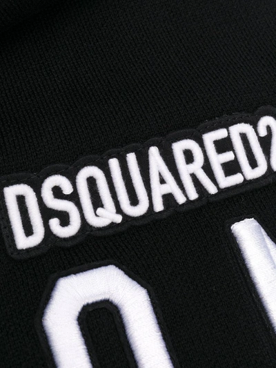 Shop Dsquared2 Embroidered-logo Scarf In Black