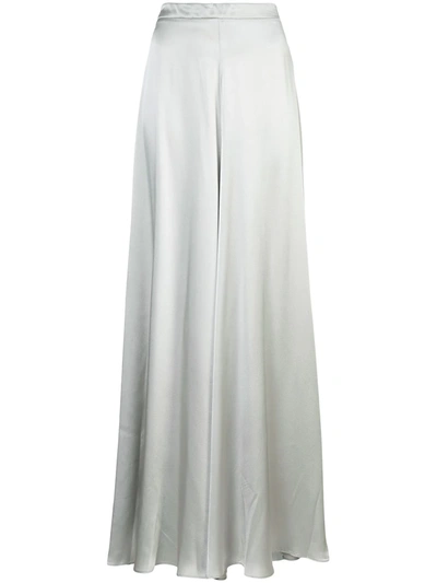 Shop Voz Palazzo Trousers In Grey