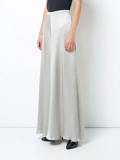 Shop Voz Palazzo Trousers In Grey