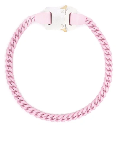 Shop Alyx Buckle Fastening Curb Chain Necklace In Rosa