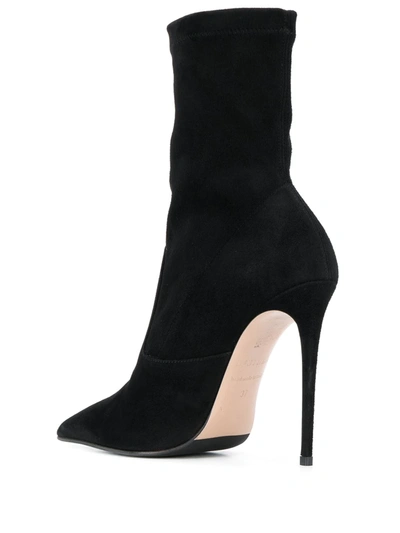 Shop Le Silla Eva Pointed-toe Ankle Boots In Black