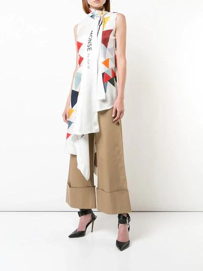 Shop Monse Logo Print Scarf Top In White