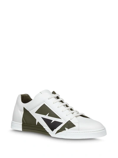 Shop Fendi Bag Bug Eyes Print Sneakers In White