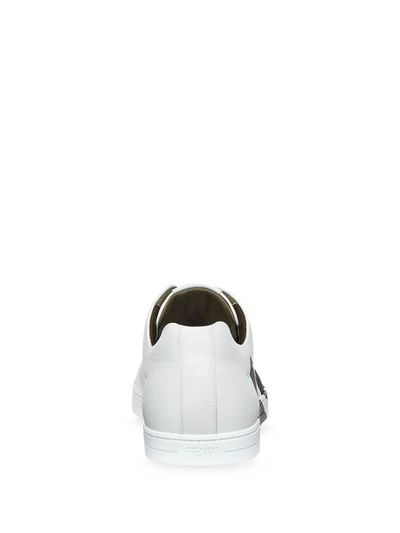 Shop Fendi Bag Bug Eyes Print Sneakers In White