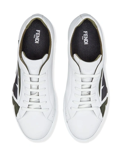 Shop Fendi Bag Bug Eyes Print Sneakers In White