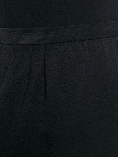 Pre-owned Valentino 1980s Pleated Detail Skirt In Black