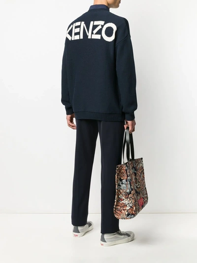 Shop Kenzo Loose-fit Logo Jumper In Blue