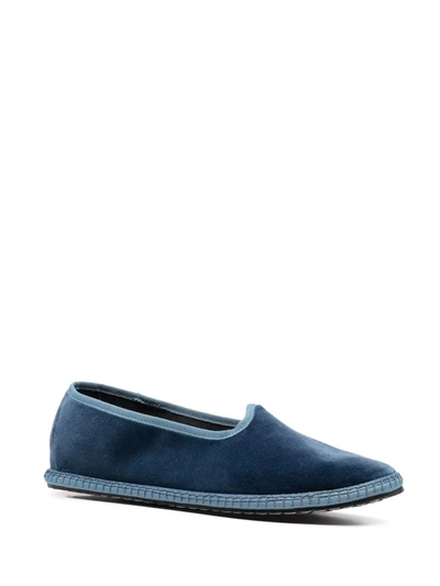 Shop Vibi Venezia Delfina Velvet Loafers In Blue
