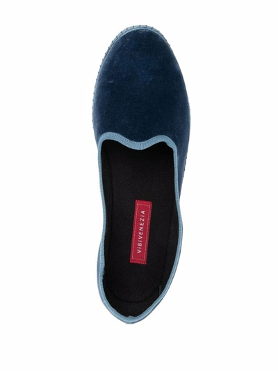 Shop Vibi Venezia Delfina Velvet Loafers In Blue