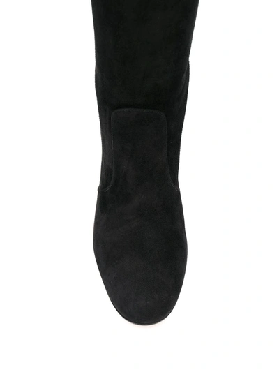 Gianvito Rossi Slouch 85 Knee-high Suede Boots In Black