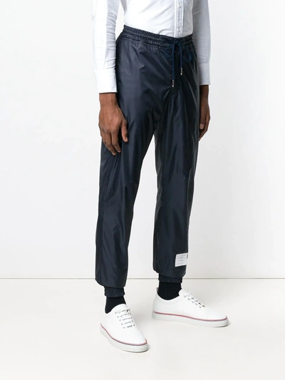 Thom Browne Drawstring Flyweight Ripstop Track Pants In Blue