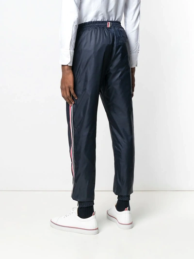 Shop Thom Browne Rwb Stripe Ripstop Track Pants In Blue