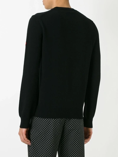 Shop Comme Des Garçons Play Embroidered Heart Patch Sweatshirt In Black