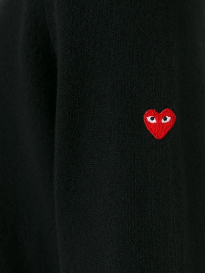 Shop Comme Des Garçons Play Embroidered Heart Patch Sweatshirt In Black