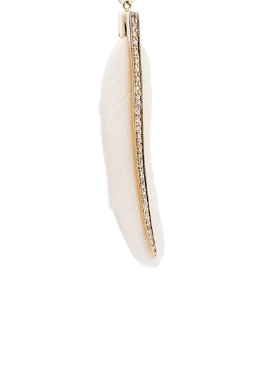 Shop Jacquie Aiche 14kt Yellow Gold Feather Diamond Necklace