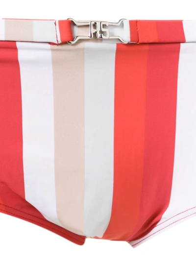 Shop Amir Slama Striped Swim Briefs In Red