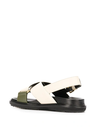 Shop Marni Fussbet Criss-cross Sandals In Neutrals