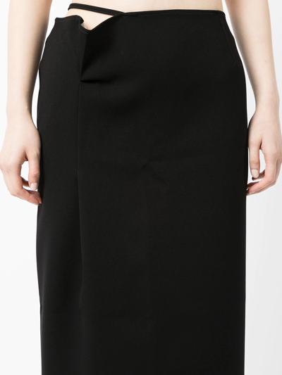Shop Paris Georgia Franca Pleat-detail Full Skirt In Black