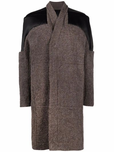 Shop Rick Owens Long-sleeve Coat In Braun