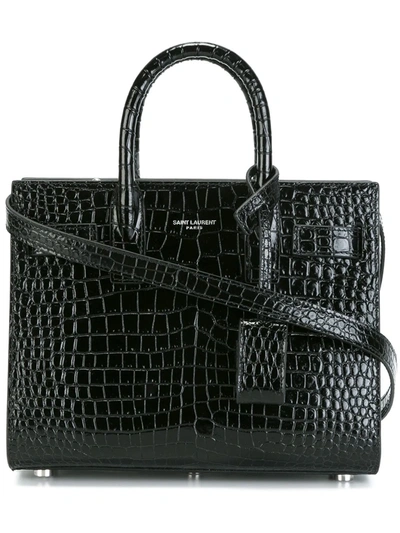 Shop Saint Laurent Nano Sac De Jour Tote Bag In Black