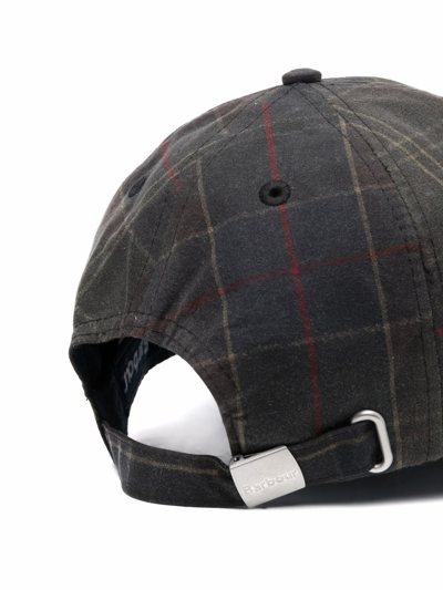 Shop Barbour Plaid-pattern Cap In Green