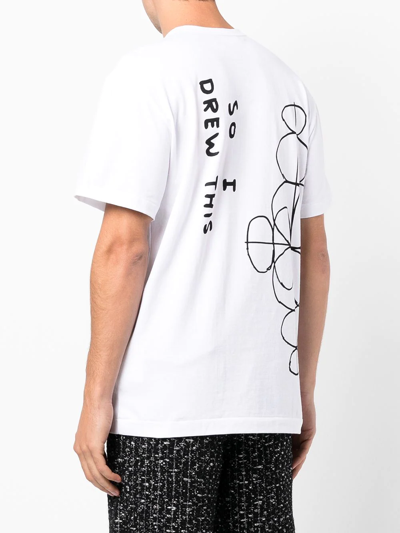 Shop Comme Des Garçons Homme Deux Graphic-slogan Print T-shirt In 白色