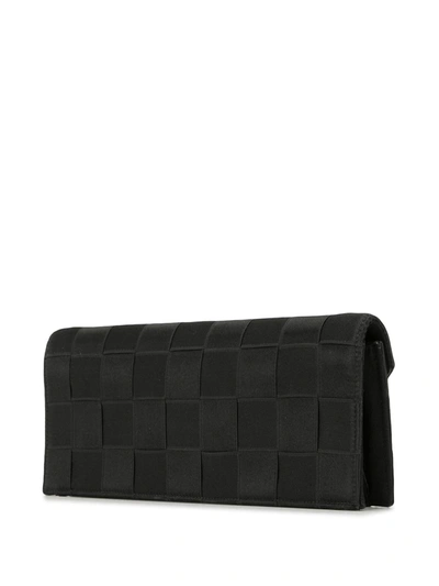 Pre-owned Chanel Choco Bar Interwoven Clutch In Black