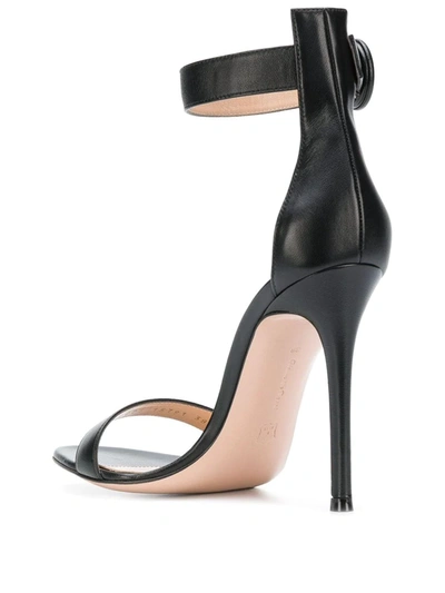 Shop Gianvito Rossi Portofino 105mm Leather Sandals In Black